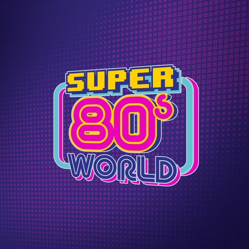 Create a totally bitchin' logo for our "Super 80s World" retro video game Diseño de dipomaster™