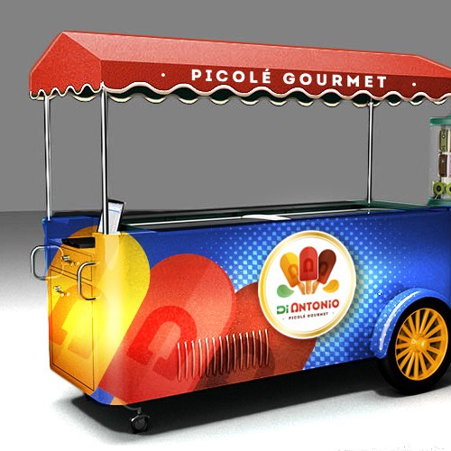 I need a design to customize ice cream cars with logo Di Antonio Gourmet Design by D'Maria