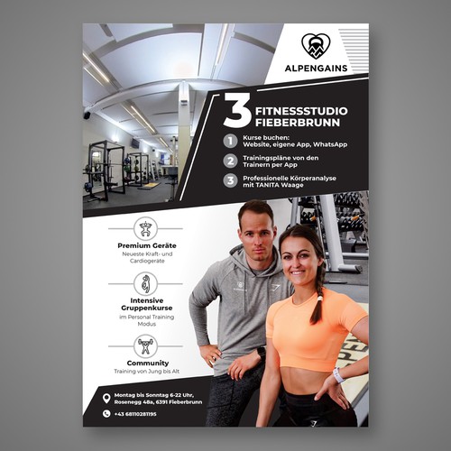 a5 poster design for special gym in the mountains / Community & Training... Design by Dzhafir