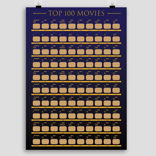 Scratch off Poster - Top 100 Movies Scratch off Poster Design por Andreart Q