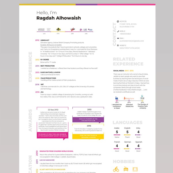 Design realizzato da Dzine99 intitolato "Resume"