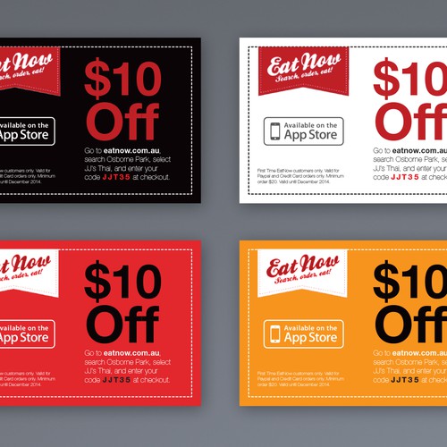 Create coupon designs for restaurant menus listed on EatNow! | Postcard ...