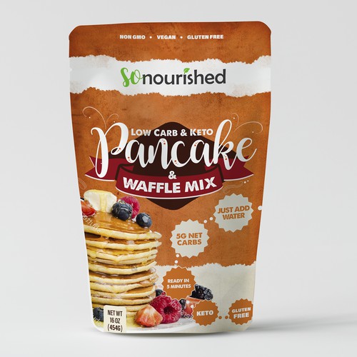 Design a pancake mix bag for So Nourished! Product packaging contest