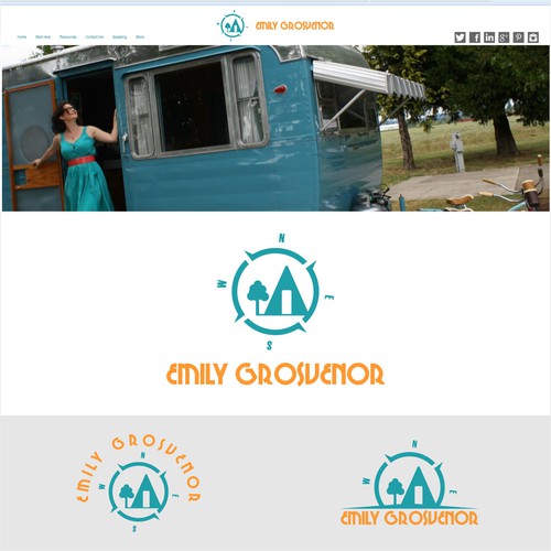 Create a vintage Airstream logo for a travel writer who wears many hats. Réalisé par M I L Y !
