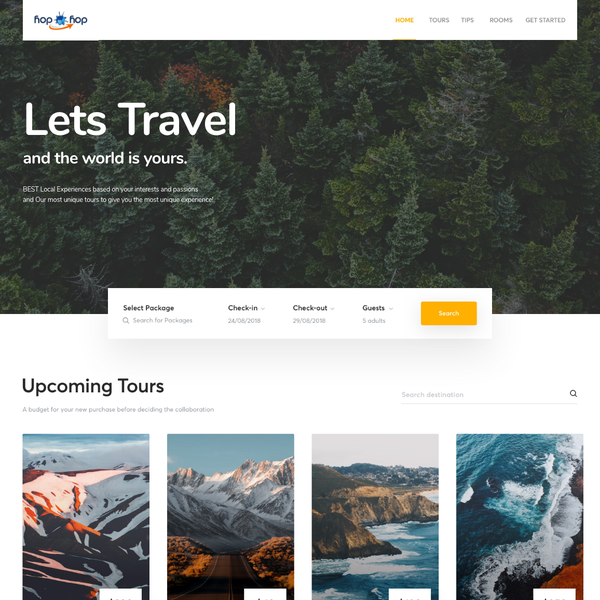 Design by Erneste Graphics titled "Travel Agency Website"