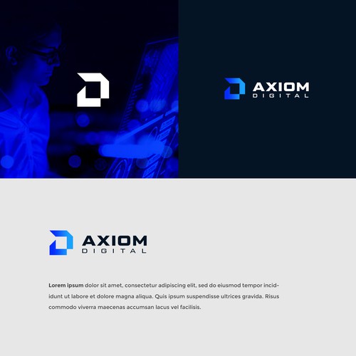 axiom digital logo design Design by Striker29