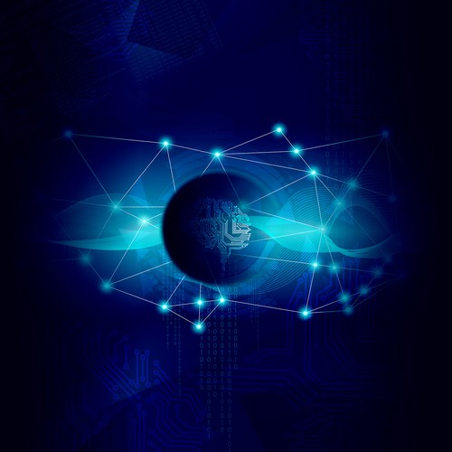 high-tech hackathon graphic art Design by Judgestorm