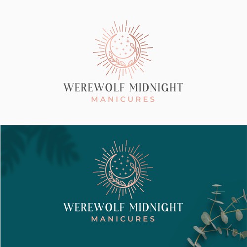 99d: Werewolf Midnight Manicures logo Design by Apsara Creative