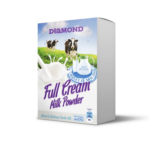 Design a colorful milk powder box packaging for one of Sri Lanka's