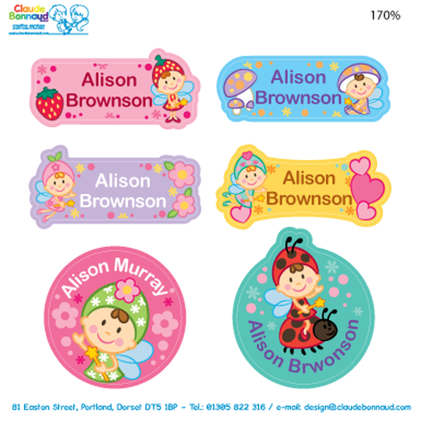 A set of children's fairy labels