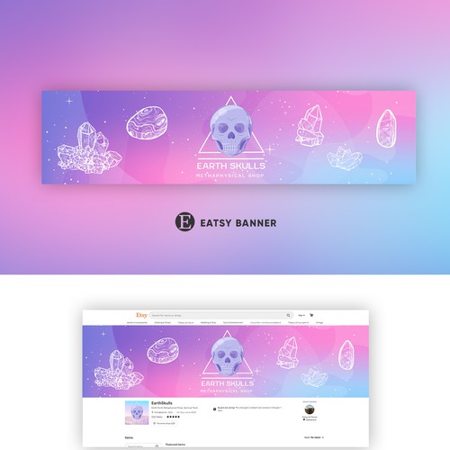 Etsy Banner For Spiritual Crystal Shop Metaphysical Shop Wettbewerb In Der Kategorie Facebook Cover 99designs