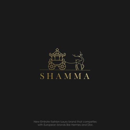 Logo for a luxury fashion brand named shamma which is an arabic