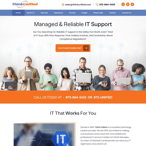 An IT services provider needs a high-tech website to help their business grow Design by ABRIR