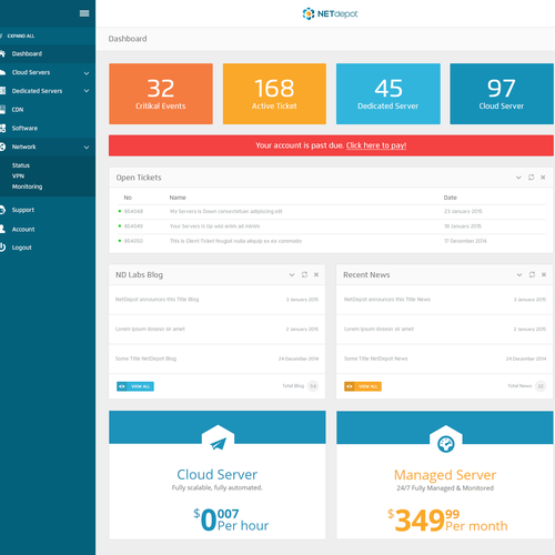 Designs | Control Panel for Cloud Hosting Provider | Other web or app ...