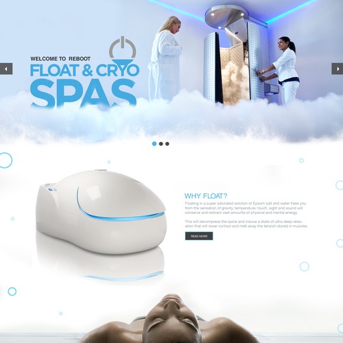 Reboot Float & Cryo Spa Webpage Redesign | Web Page Design Contest