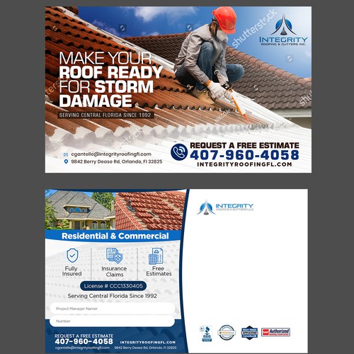 Roofing Company Storm Damage Flyer Réalisé par ektadevesh