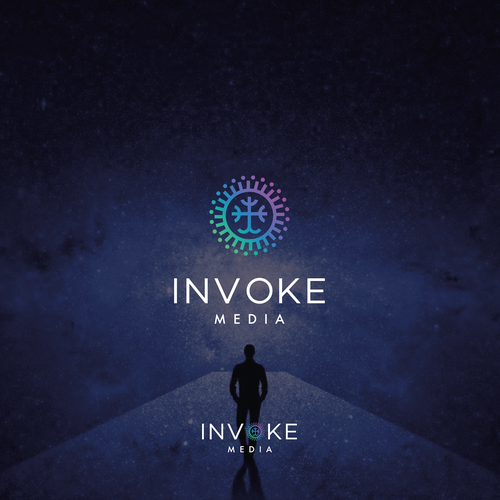 Calling forth the ultimate brand CENTREPIECE for Invoke Media! Creative logo for a budding brand. Design by Dara T.