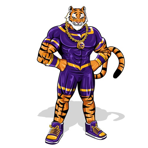 I need a Marvel comics style superhero tiger mascot. デザイン by Artist86