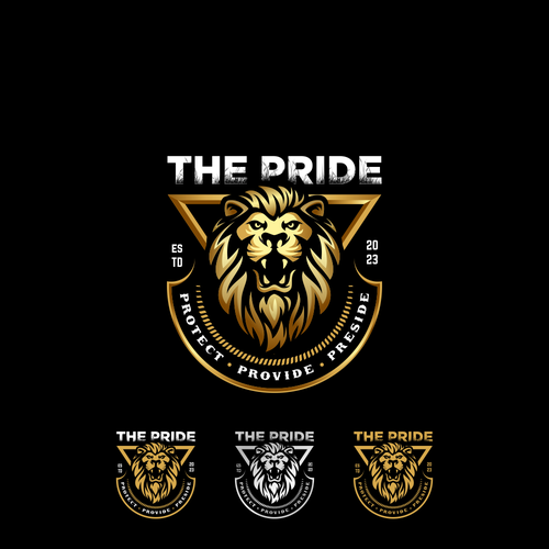 Logo for The Lion's Pride - Protect. Provide. Preside. Appeal to Men Design by Rockbillity™