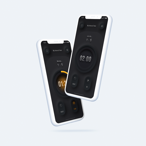 Redesign a popular fitness timer app Design by M.Amiri