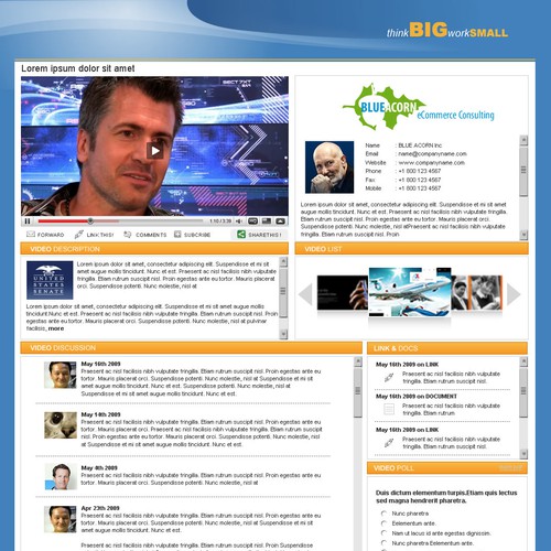 Member Video Blog Page Design von mahestya
