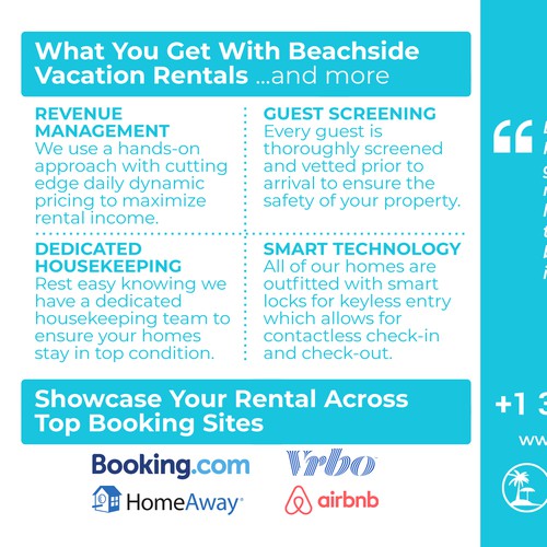 Design a Vacation Rental Management Postcard - Appeal to Property Owners Design by noetikmedia