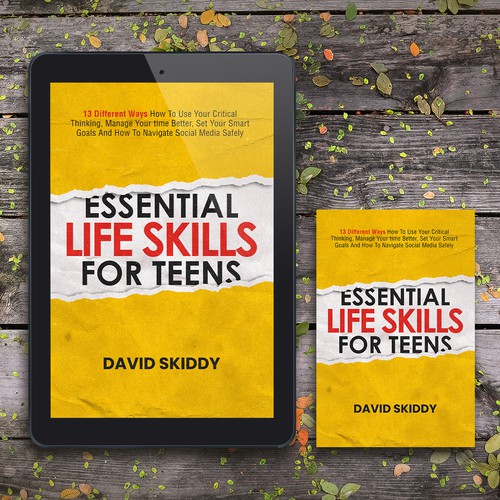 A powerful ebook cover for Essential Life Skills For Teens Design réalisé par Altigador