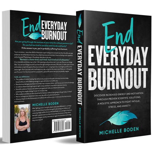 Book cover to End Everyday Burnout and grab the attention of multi-tasking 25-58 year old women Design by OneDesigns