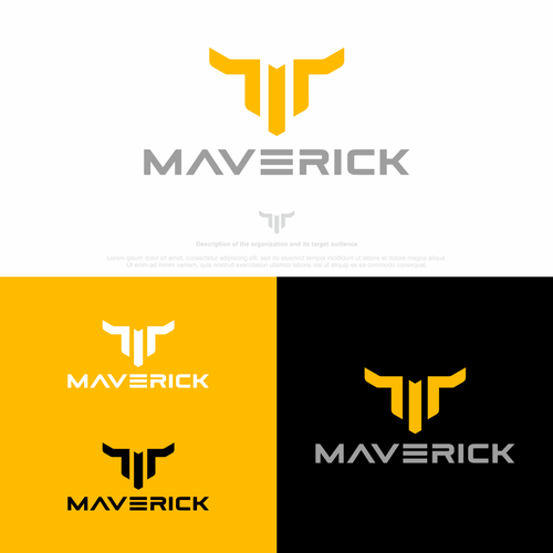 Need a modern abstract bull and M logo for our concrete construction company named Maverick. Design by petar k