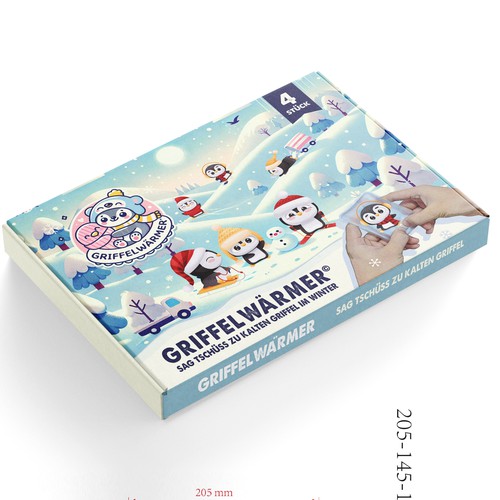 Package design for a set of 4 hand warmers Design by Davi Giolo ★