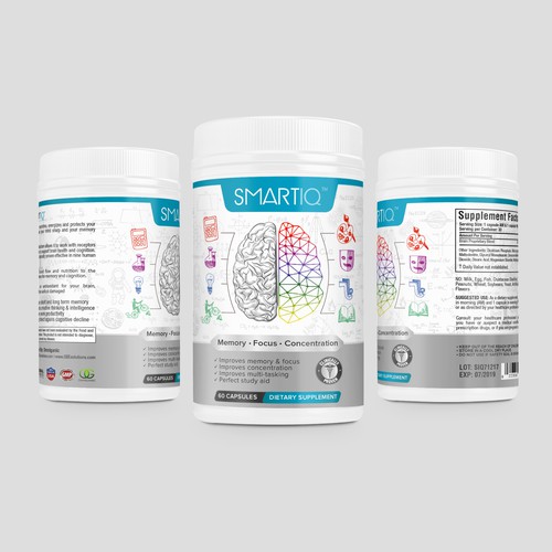 Brain Supplement Label Design Design réalisé par DesignSBS