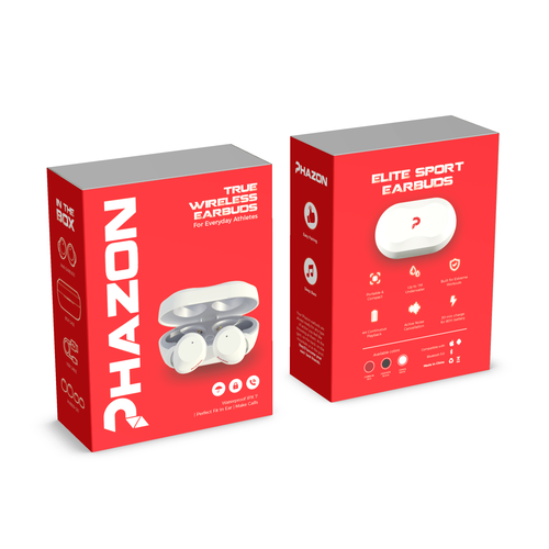 Wireless earbuds packaging box sleeve design Design by Reynaldo TahanZero