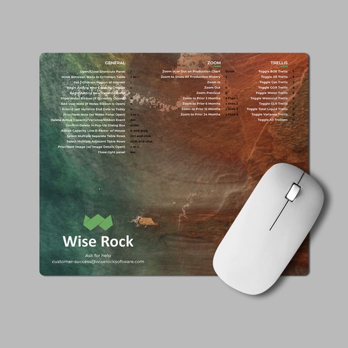 Mouse Pad Image to Showcase Company Logo & Software Hotkeys (7.75×9.25″ Mouse Pad) Design by dkuadrat™