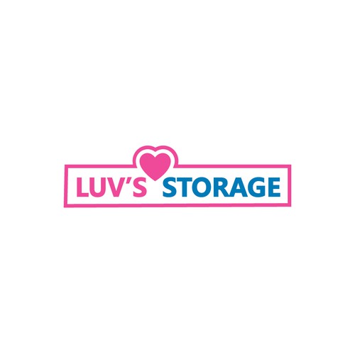 Luv’s Storage - modern logo with bright color Design by mami.studio