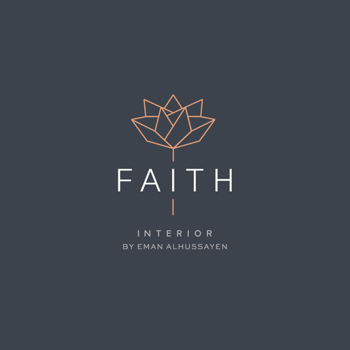 Design an ORIGAMI Lotus logo for an interior design company. Design by wachiwachi