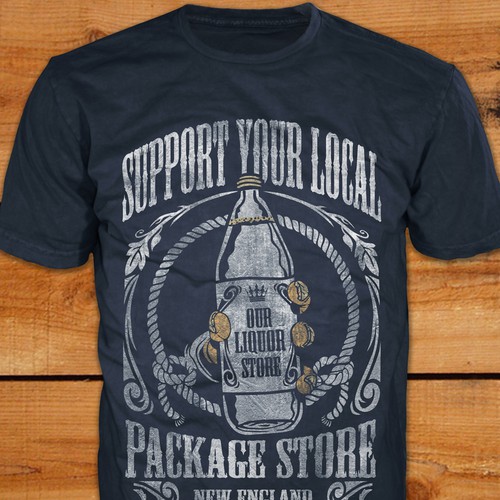 T-Shirt Design- Liquor Store Concept Design by stormyfuego