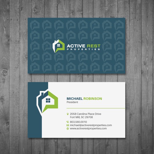 Modern Business Cards for Active Rest Properties Design by Tcmenk