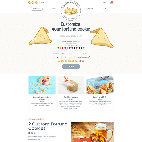 Custom fortune cookie online shop