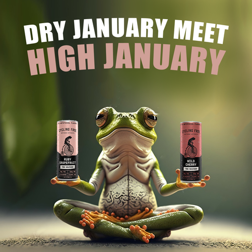 Create a 'Dry January meets High January' poster.  Have Fun, Be Creative, Open to all suggestions. Design by karundesigns