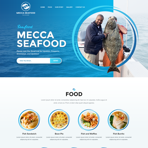 Miami Soul Seafood Restaurant Concept 1 Page Only Design by Pinku