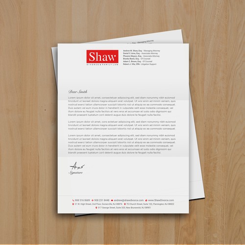 Letterhead for Divorce & Family Law Firm; Modern, Minimalist, Conservative Design Design by muaz™