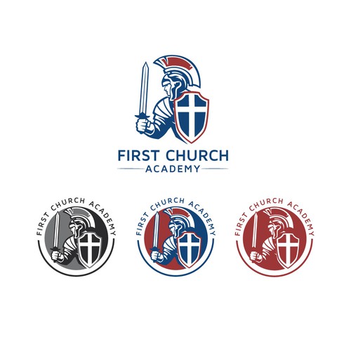 Christian school logo incorporate the armor of God and names of the pieces Design by sloba0512