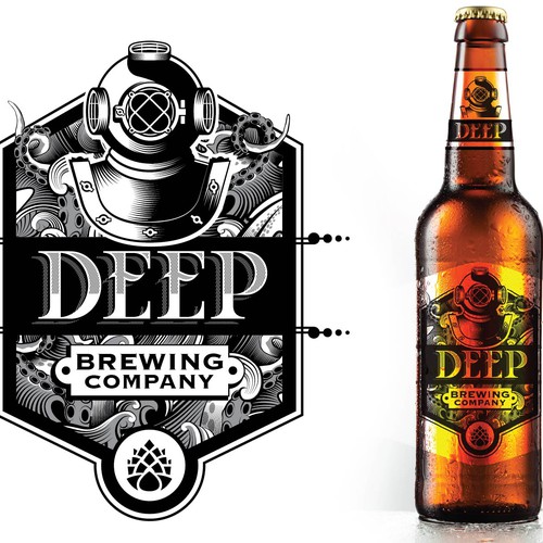 Artisan Brewery requires ICONIC Deep Sea INSPIRED logo that will weather the ages!!! Design by MANTSA®