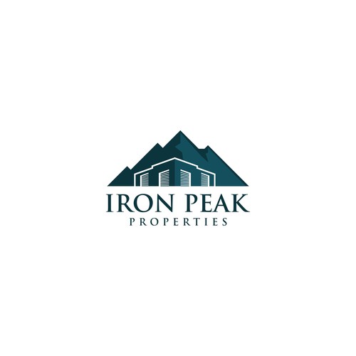 Design Logo combining geometric abstract mountains with industrial buildings for real estate company por elisbeauty