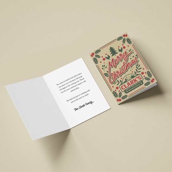 Design by NXTcanvas titled "Holiday Card Clark's Feed Mills"