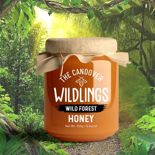 The Bees Need You! Wild Forest Honey Label Design. Design by Mr. PARA