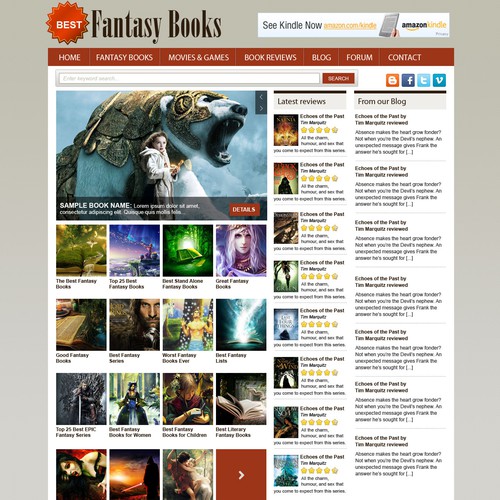 Help Best Fantasy Books with a new website design Design by rosiee007
