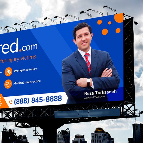 Injured.com Billboard Poster Design Design by icon89GraPhicDeSign