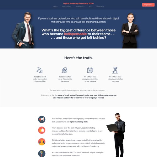 Landing page design contest entry by Archangelo