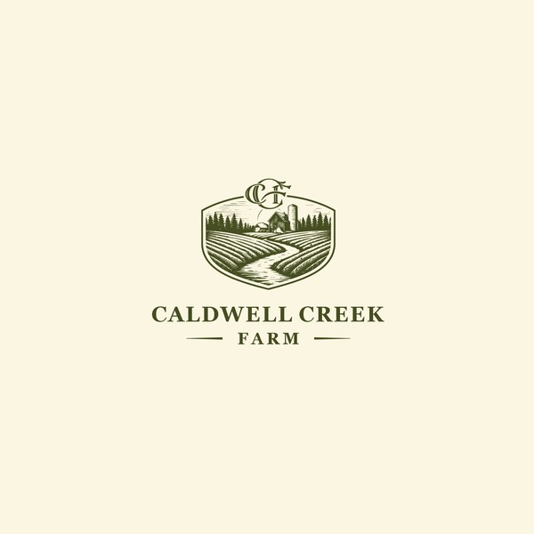 Caldwell Creek Farm — Rustic Minnesota Farm Logo Concept